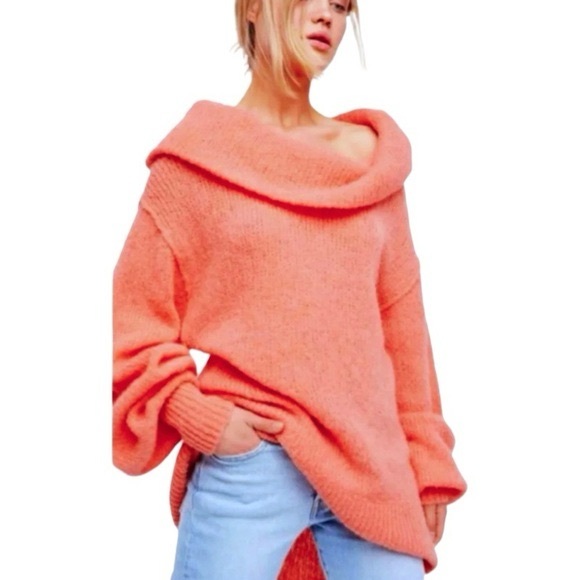 Free People Sweaters - Free People Alpaca Peach Oversized Sweater / Dress   Size Medium